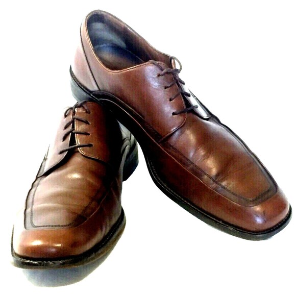 Johnston & Murphy Shoes Leather Bench-Made Square Apron Brown 11 Men Lace - Picture 2 of 12